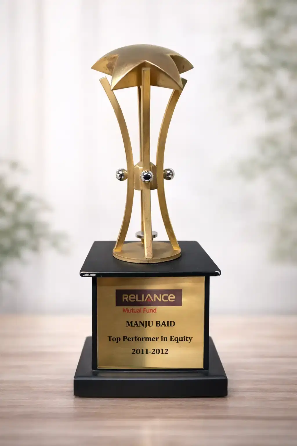 The Award was given by our partner Reliance Mutual Fund for “Top Performer in Equity” - (FY 2011-12)