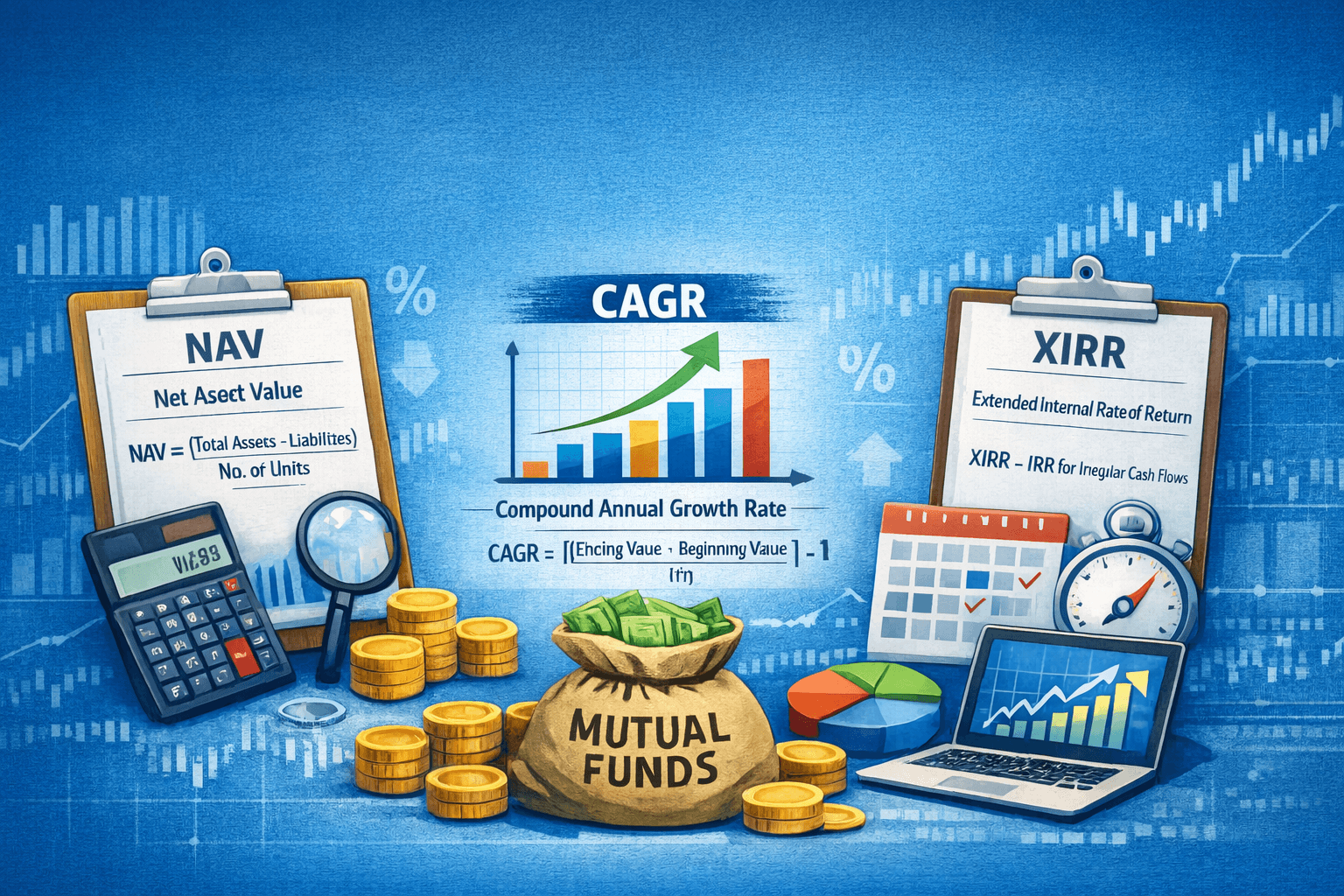 How to Calculate Mutual Fund Returns: NAV, CAGR & XIRR with Real Examples