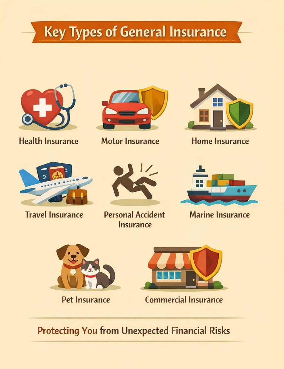 Major types of general insurance policies in India